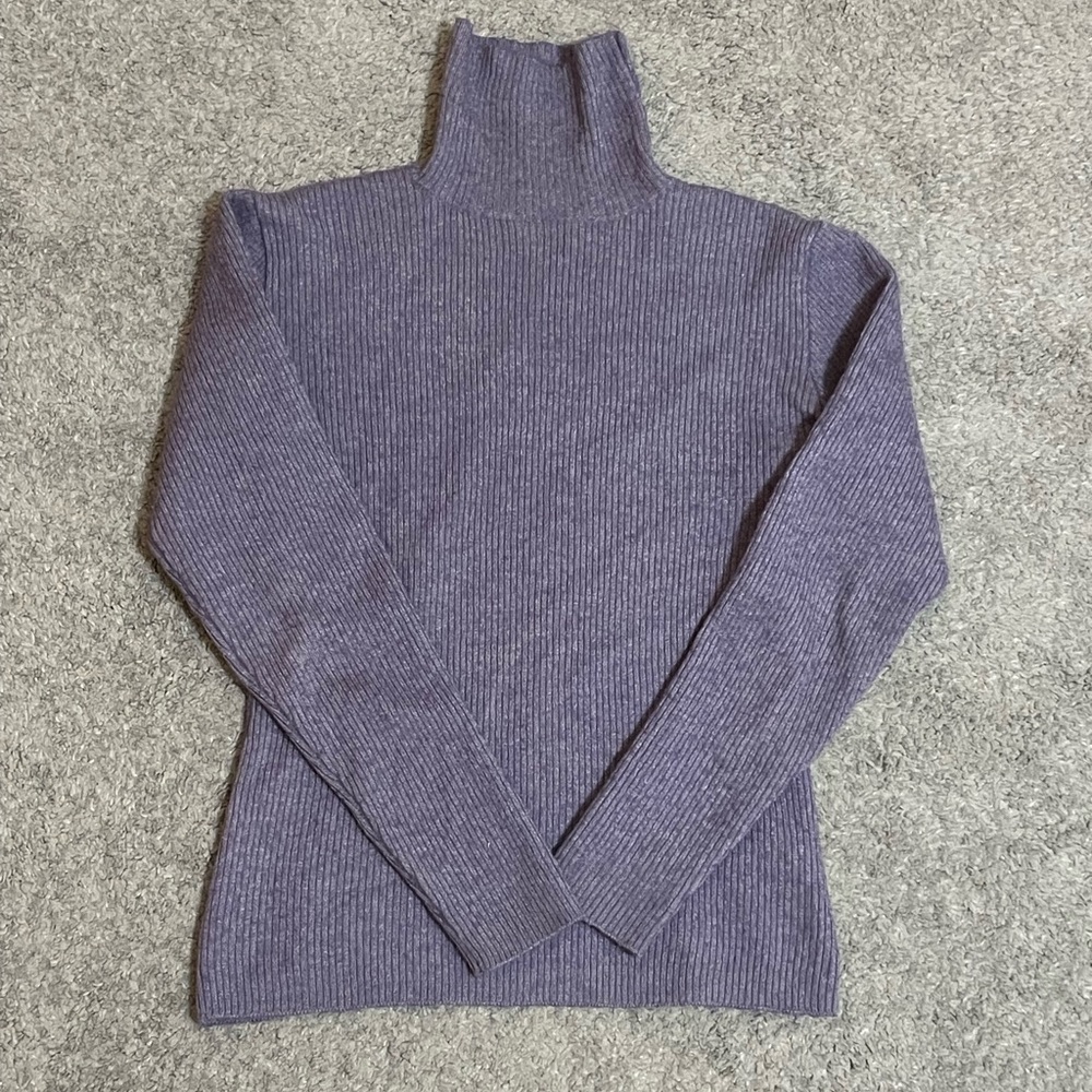 wool ribbed turtleneck sweater